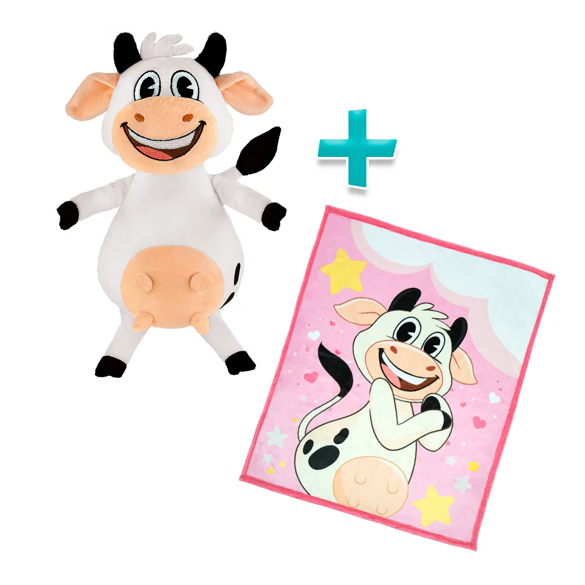 Peluche La Vaca Lola + Cobija La Vaca Lola Rosada
